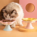 Premium Flower Ceramic Cat Bowl - Yellow 150ml