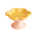 Premium Flower Ceramic Cat Bowl - Yellow 150ml