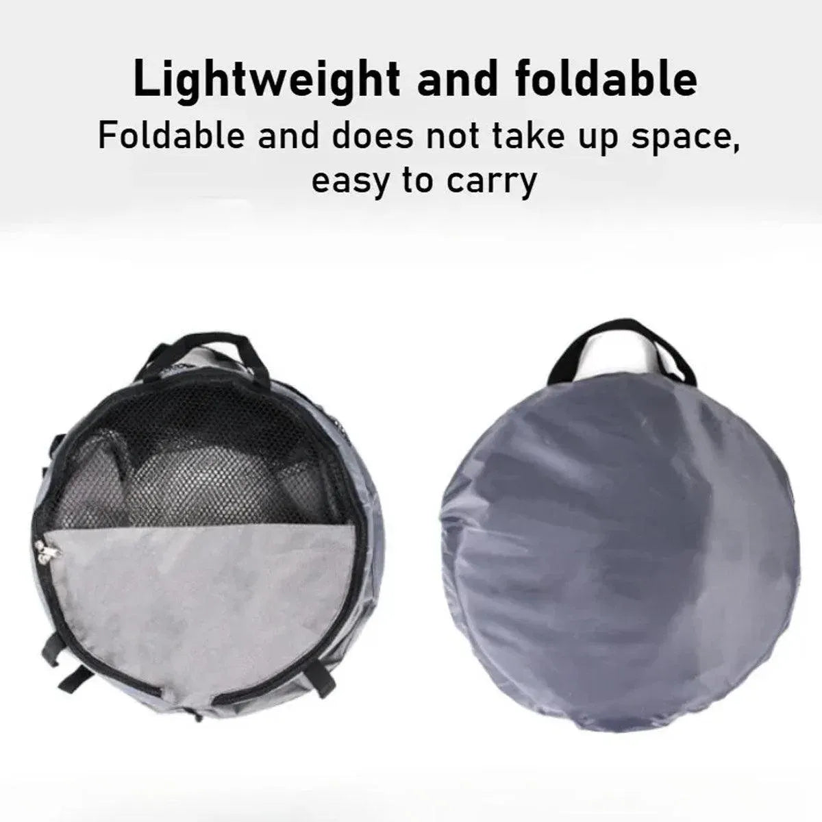 Foldable Pet Car Bag - Breathable Travel Tent, 123cm x 58cm, Grey