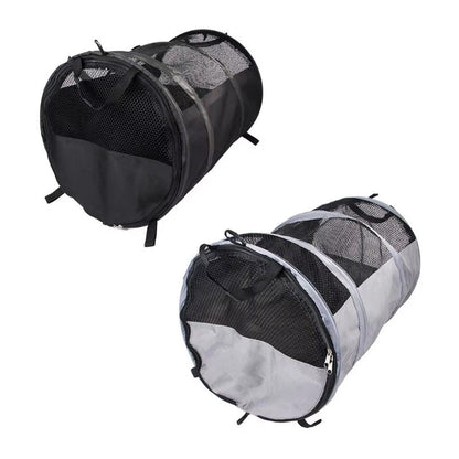 Foldable Pet Car Bag - Breathable Travel Tent, 123cm x 58cm, Grey