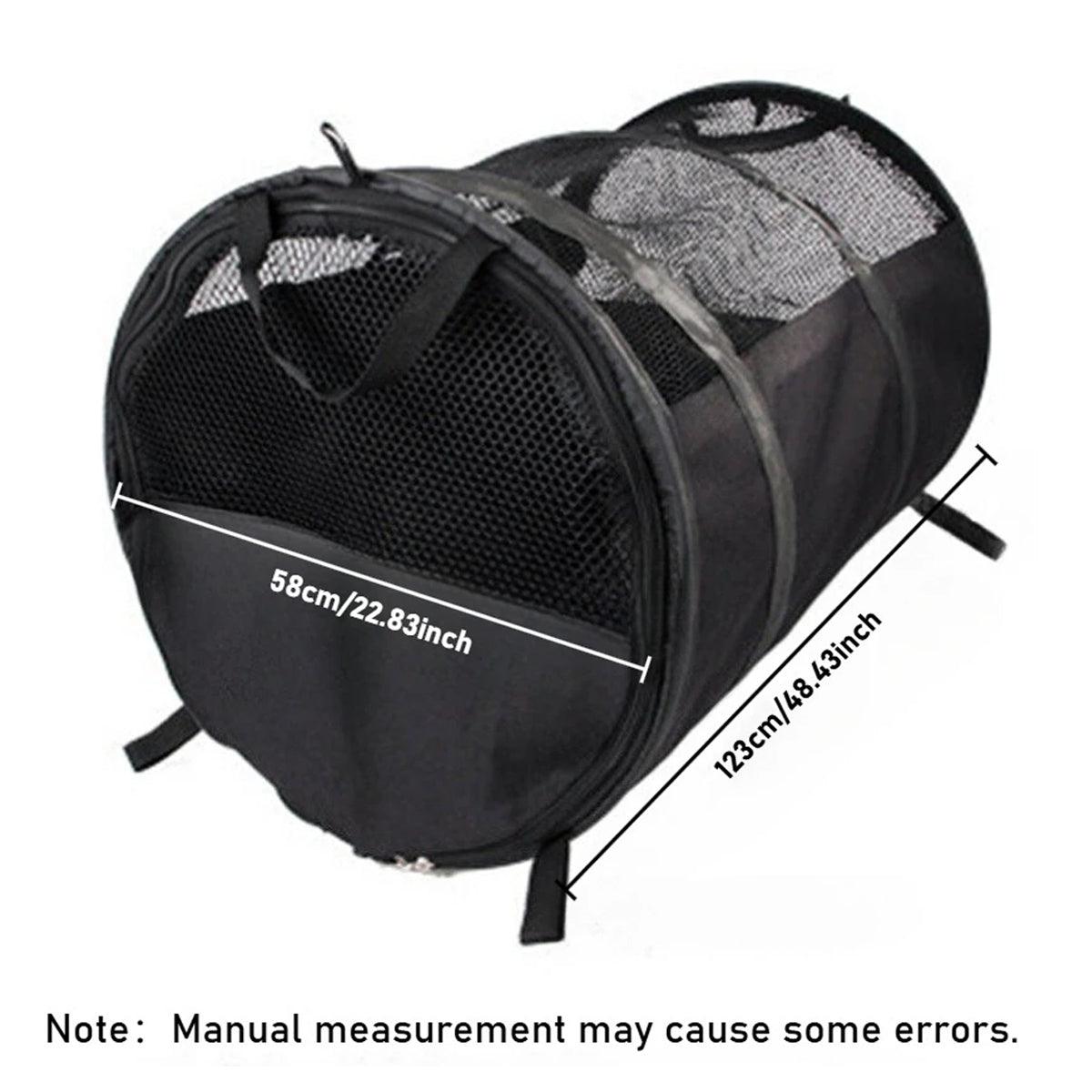 Foldable Pet Car Bag - Breathable Travel Tent, 123cm x 58cm, Grey - SuperSaverAU - view 3