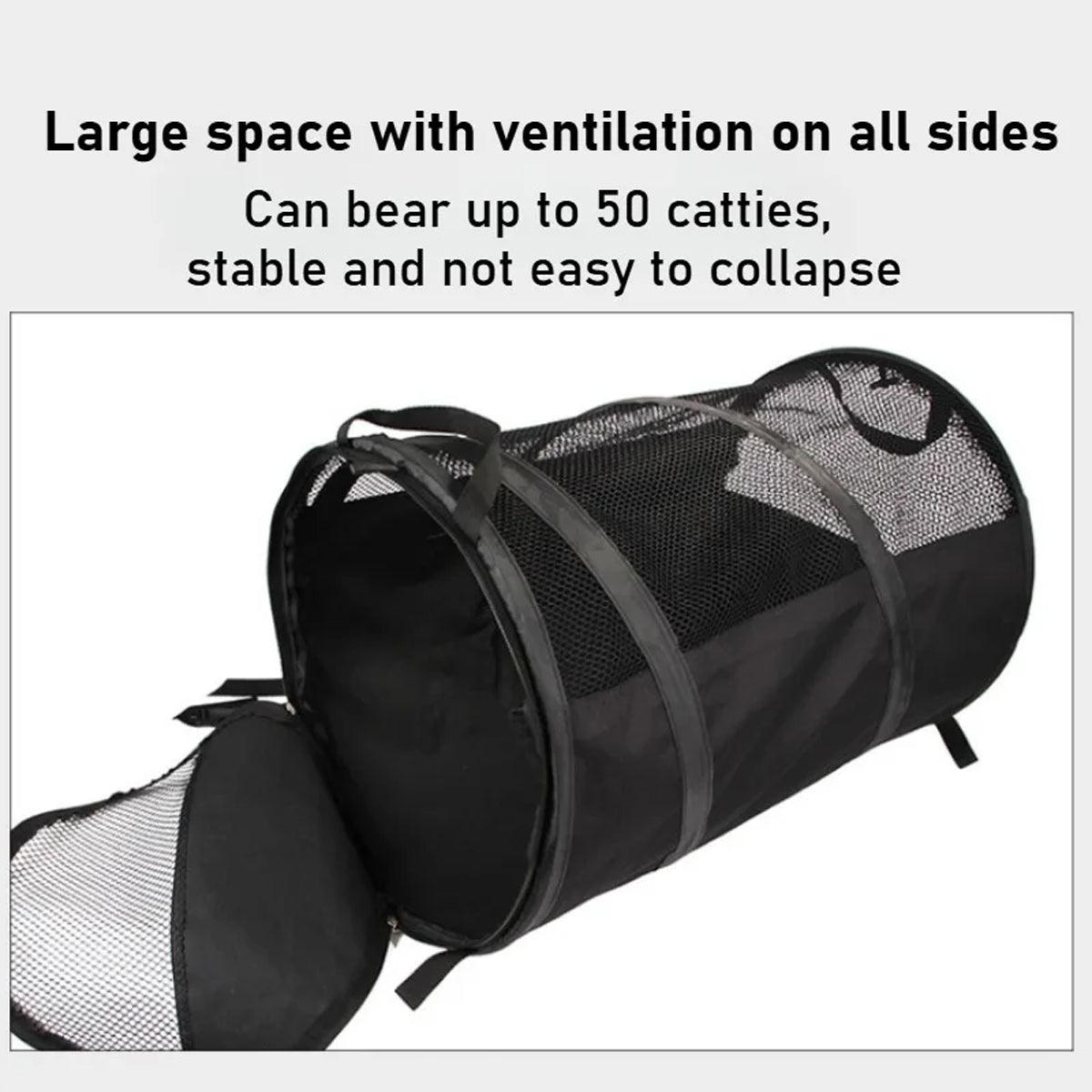 Foldable Pet Car Bag - Breathable Travel Tent, 123cm x 58cm, Grey - SuperSaverAU - view 5