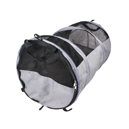 Foldable Pet Car Bag - Breathable Travel Tent, 123cm x 58cm, Grey