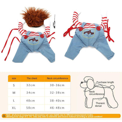 Halloween Dog Costume Pet Accessories Funny Dress Up for Small Medium Dogs - New Pirate-XL