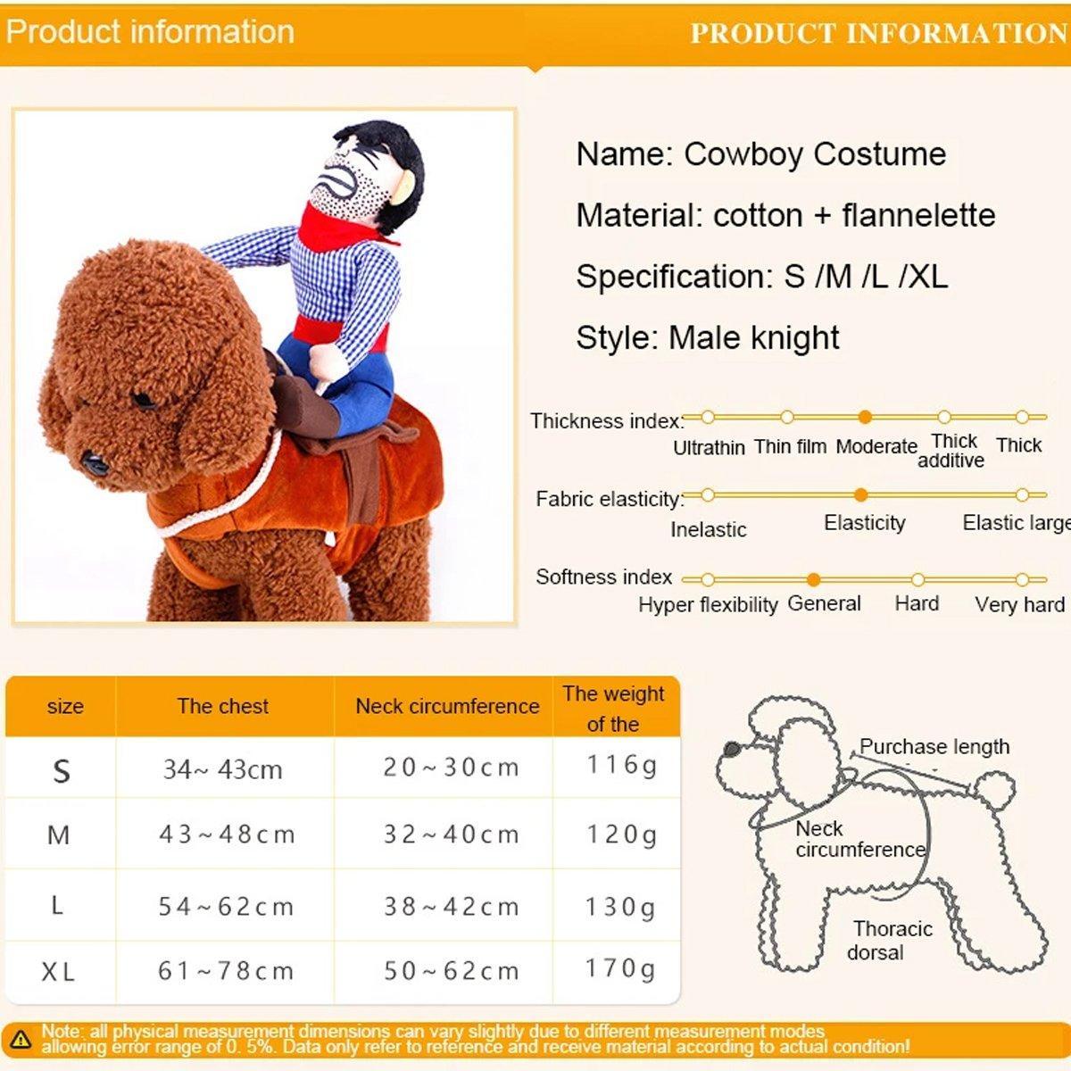 Halloween Dog Costume Pet Accessories Funny Dress Up for Small Medium Dogs - Deadly Doll-XL