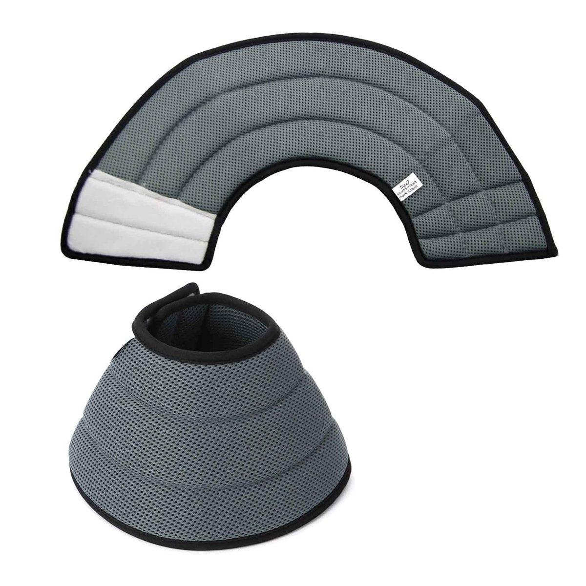 Elizabethan Collar Anti Licking Biting Pet Collar for Cats and Dogs Recovery Use - Grey-Size4