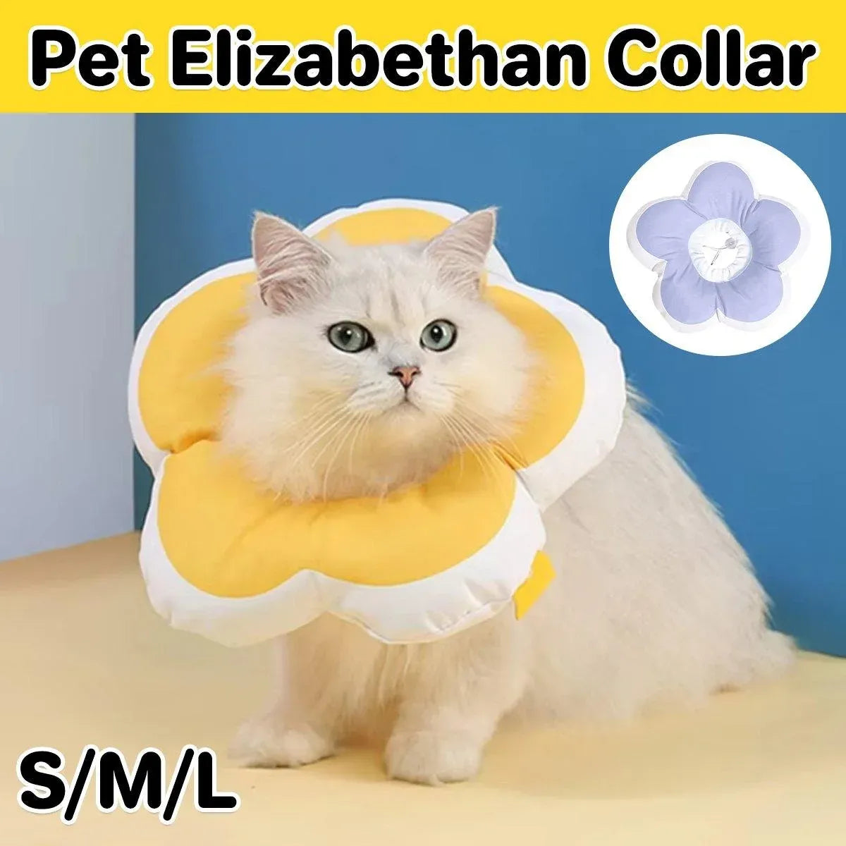Premium Elizabethan Cat Recovery Collar - Purple L