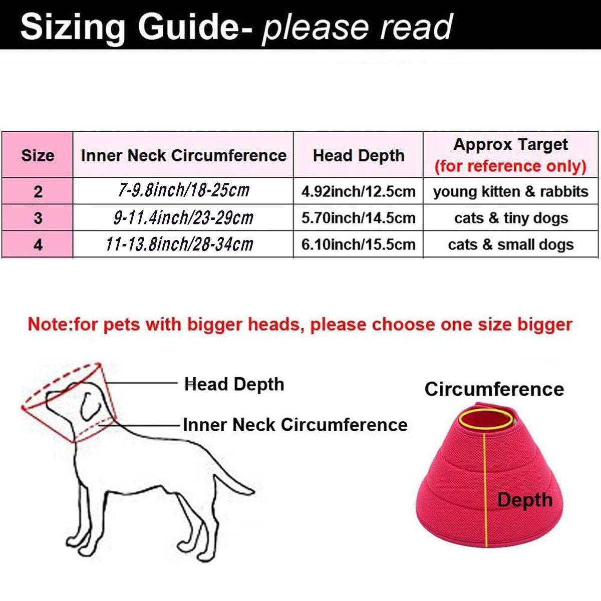 Elizabethan Collar Anti Licking Biting Pet Collar for Cats and Dogs - Rose Red - Size 2 - SuperSaverAU - view 3