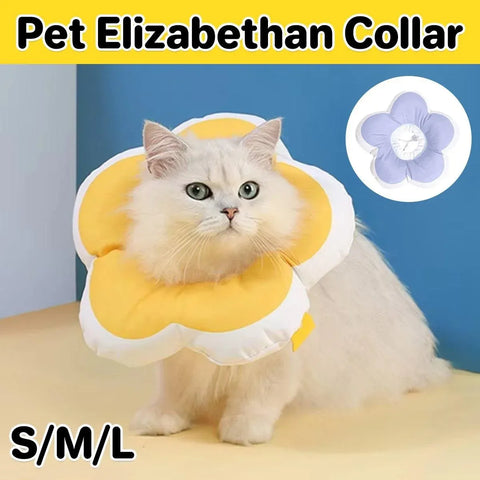 Premium Elizabethan Cat Recovery Collar - Yellow L