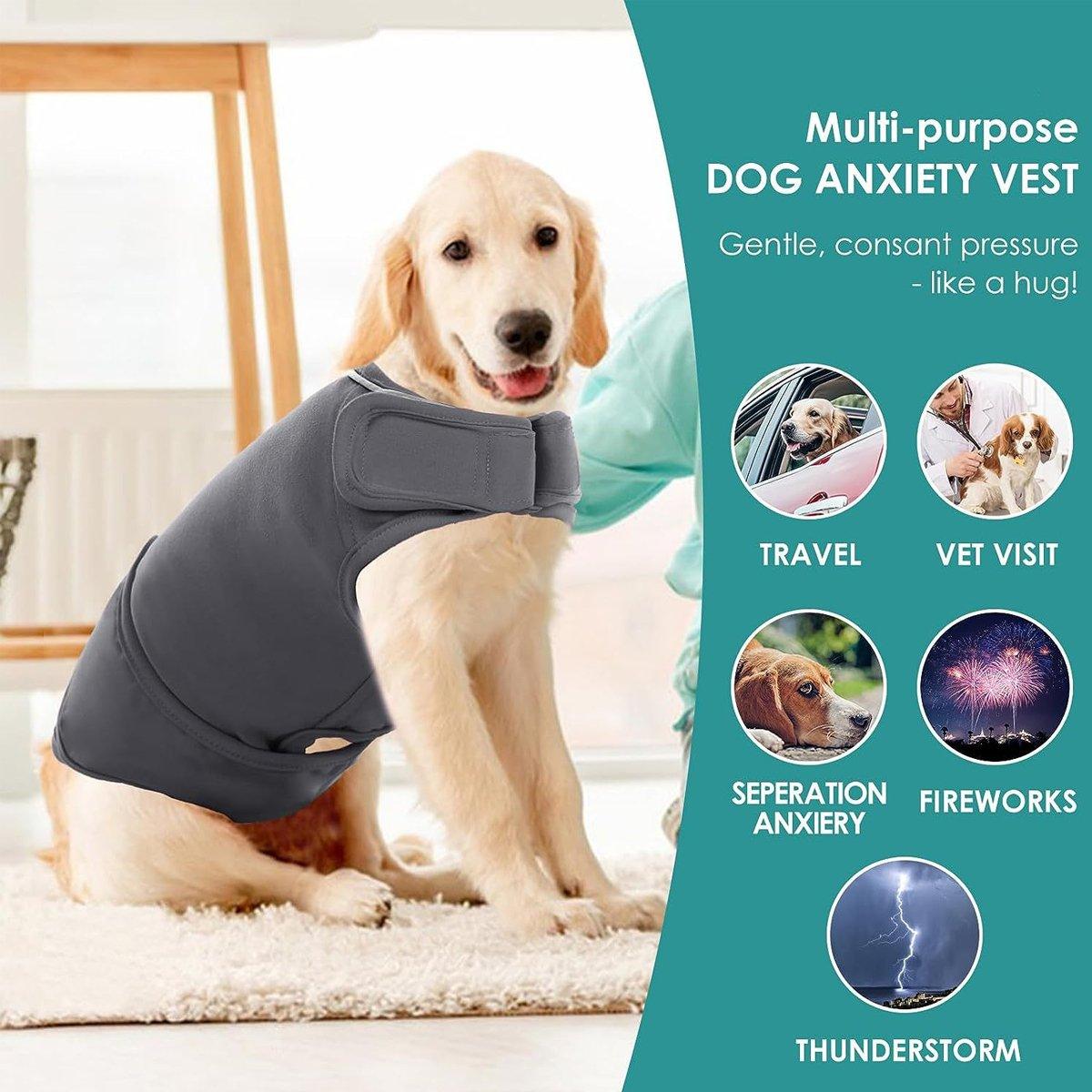 Pet Comfort Dog Anxiety Relief Vest Jacket - Soft, Adjustable, Reflective - XL