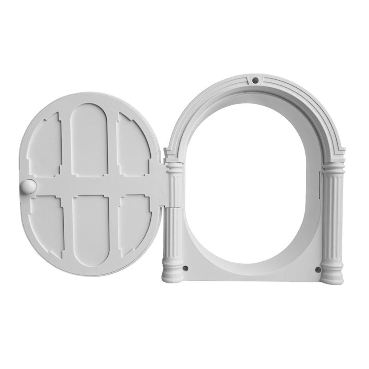 Controllable Cat Dog Door Flap - Adjustable Entry Exit, White, 28cm x 24cm