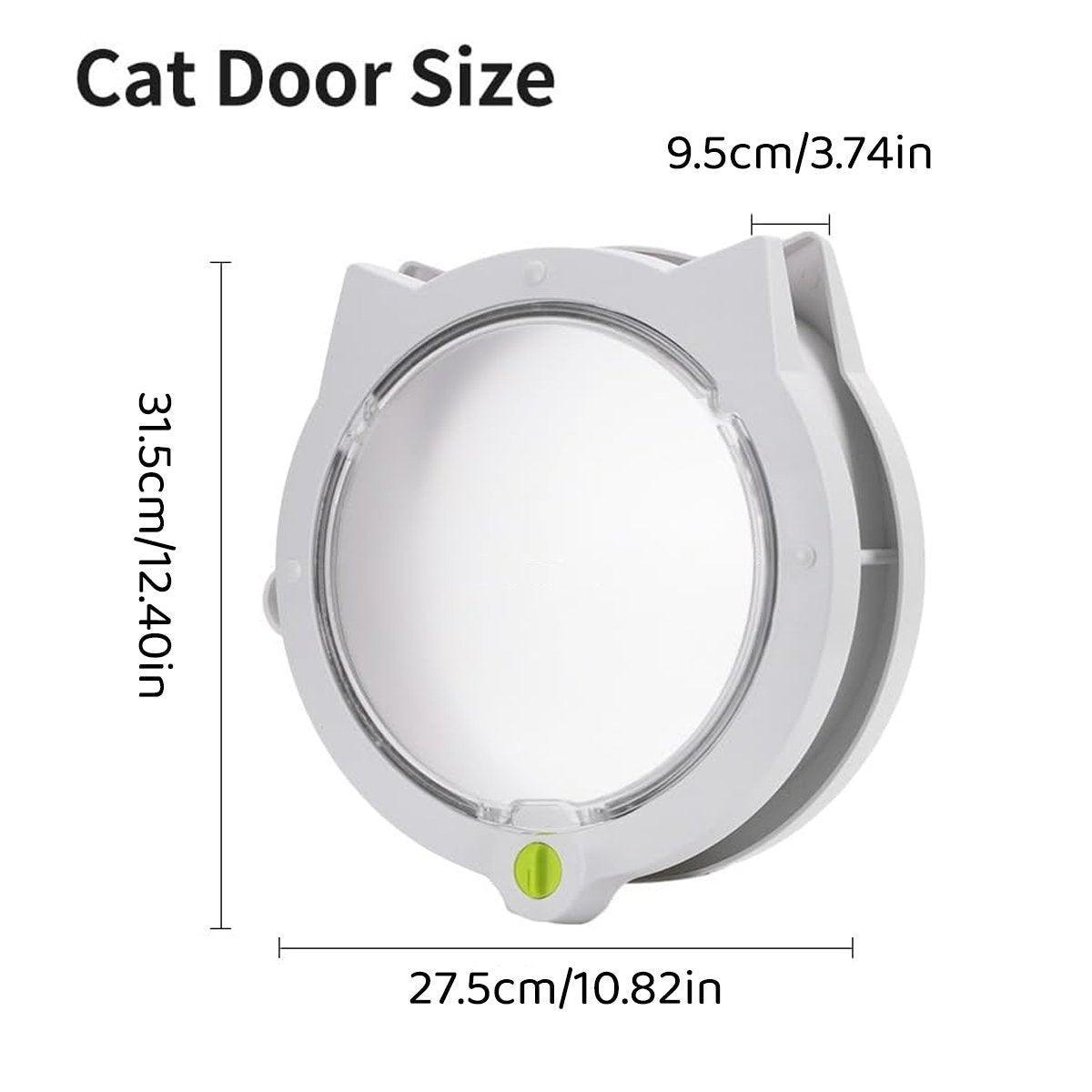 Cat Ear Pet Door for Cats and Dogs - 31.5cm x 27.5cm - Durable, Easy Access, White