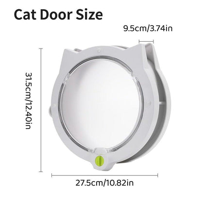 Cat Ear Pet Door for Cats and Dogs - 31.5cm x 27.5cm - Durable, Easy Access, White