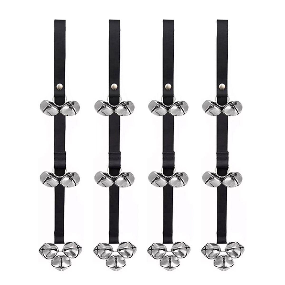 Premium Black Pet Training Doorbell Rope with Bells - 4 Pack