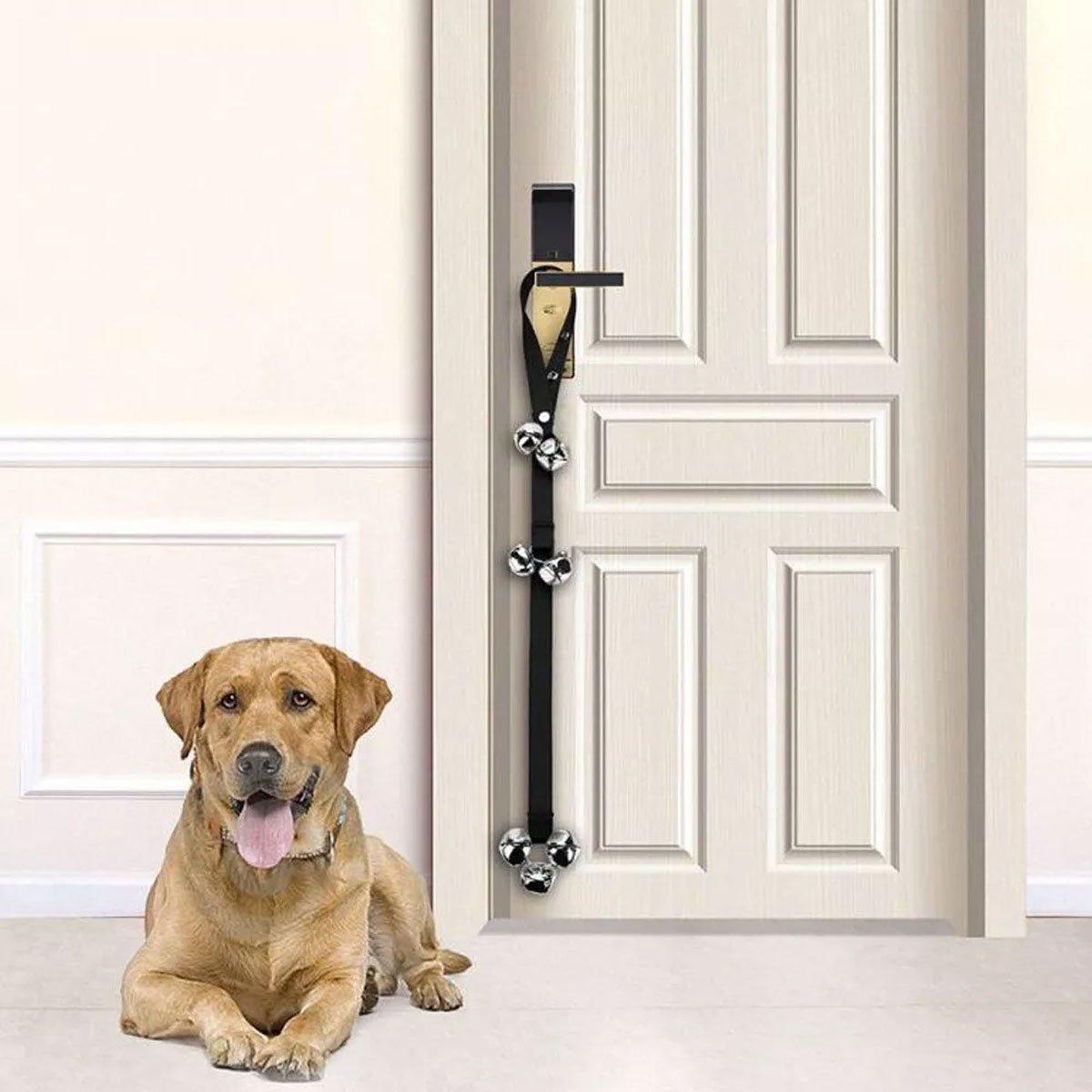 Premium Black Pet Training Doorbell Rope with Bells - 4 Pack