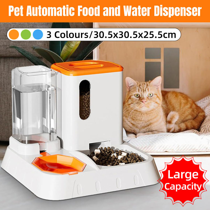 Automatic Pet Feeder & Water Dispenser 2.2L Food 1.3L Water - Blue
