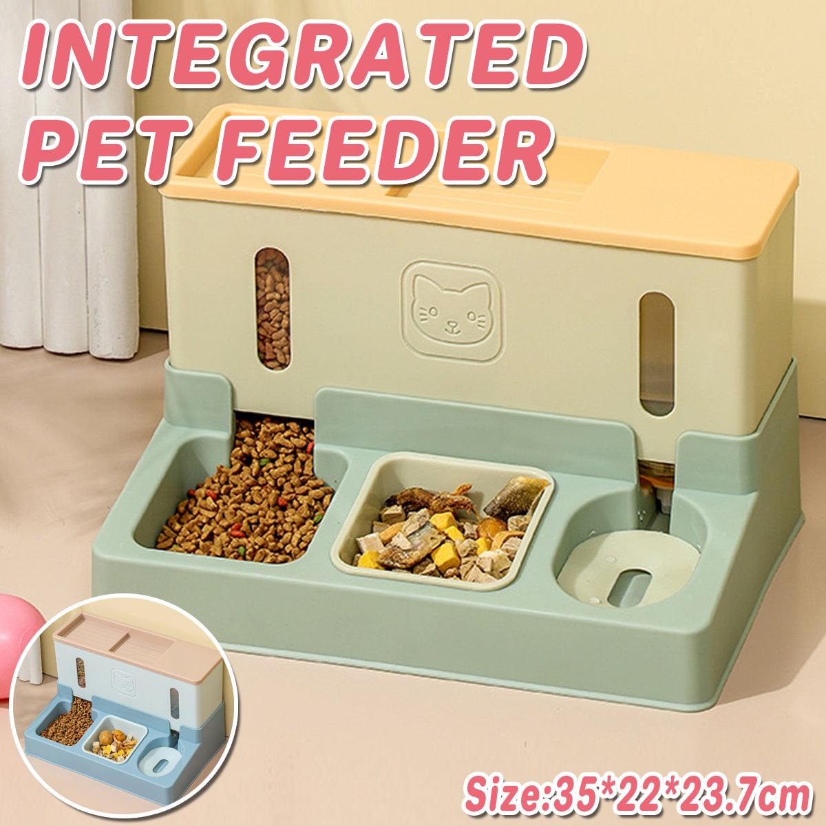 Automatic Pet Water Dispenser and Feeder - 2-in-1, BPA-Free, 13.7x9.3x8.66 inches, Blue