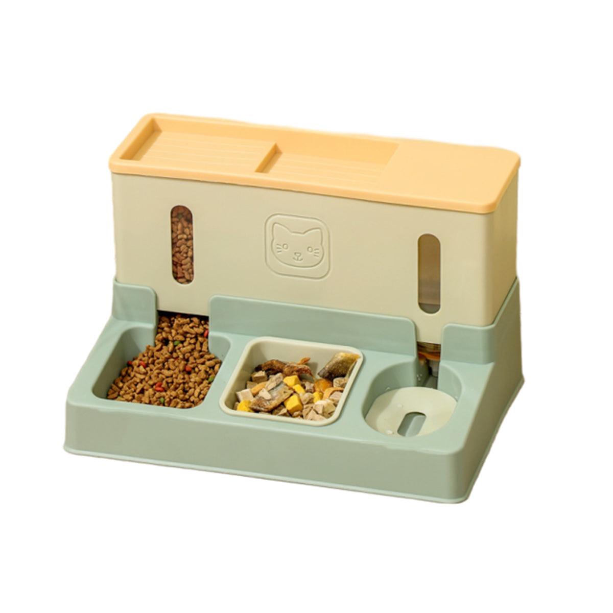 Automatic Pet Water Dispenser and Feeder - 2-in-1, BPA-Free, 13.7x9.3x8.66 inches, Blue