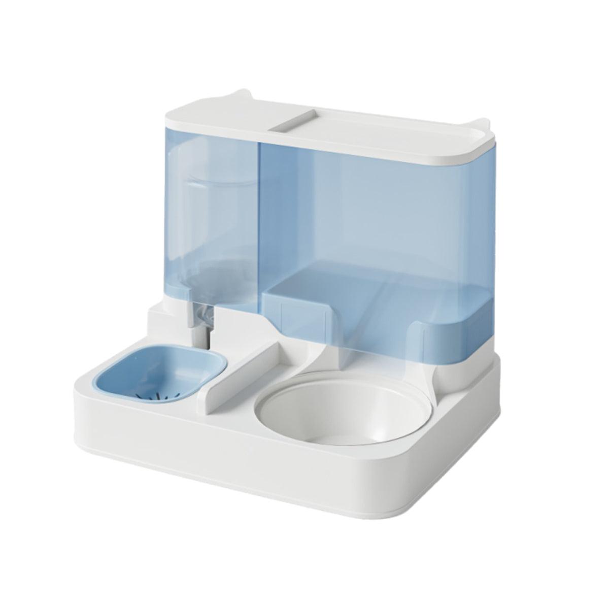 Automatic Cat Feeder Water Dispenser 2.8L Food 1L Water BPA-Free Plastic Bowl - Blue