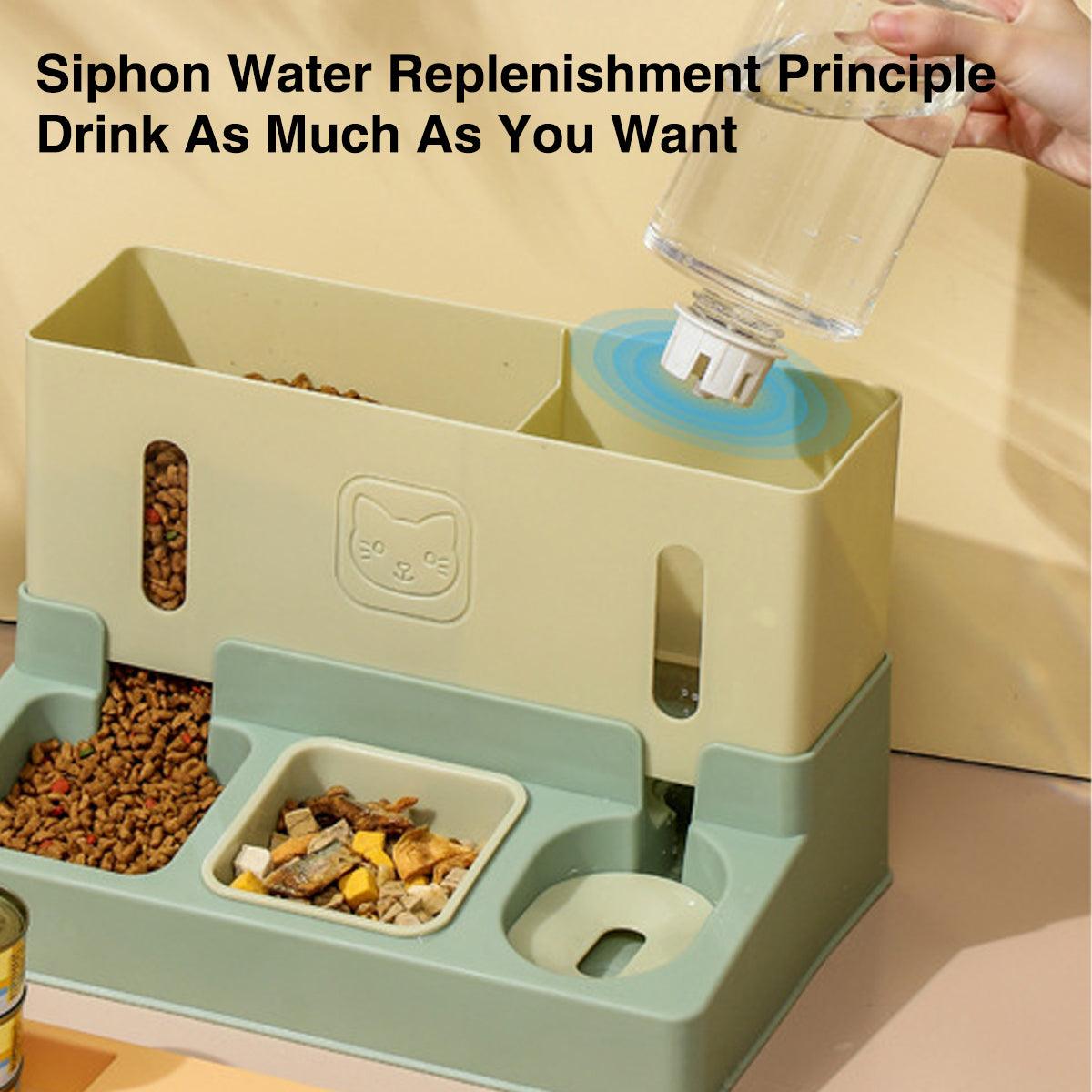 Automatic Pet Water Dispenser and Feeder - 2-in-1, 13.7 x 9.3 x 8.66 inches, Green - SuperSaverAU - view 5