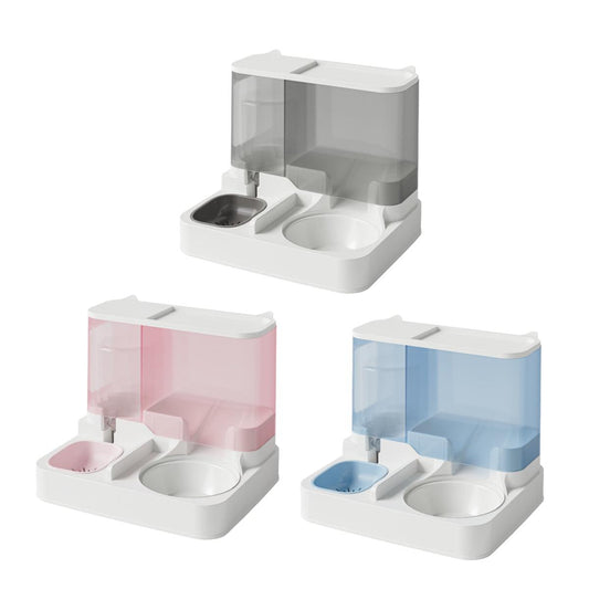 Automatic Cat Feeder Water Dispenser 2.8L Food & 1L Water Tank - Grey