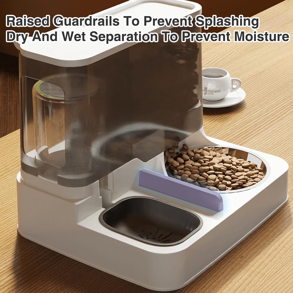 Automatic Cat Feeder Water Dispenser 2.8L Food 1L Water BPA-Free Plastic Bowl - Pink - SuperSaverAU - view 5