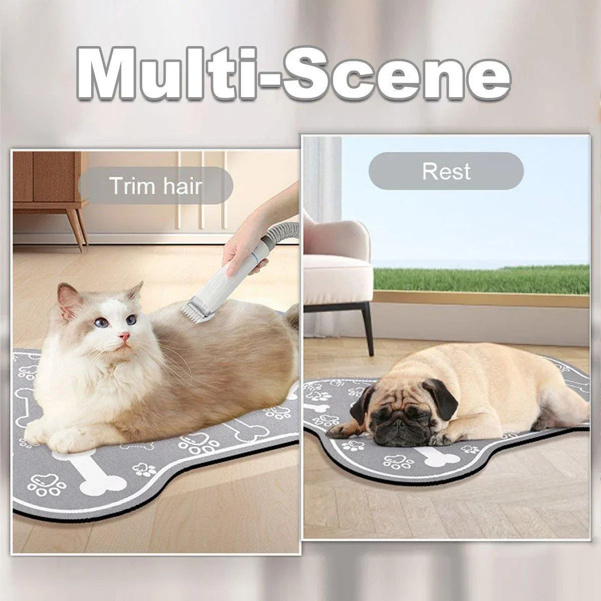 Premium Diatom Mud Pet Feeding Mat Non-Slip - Black 50 x 80cm