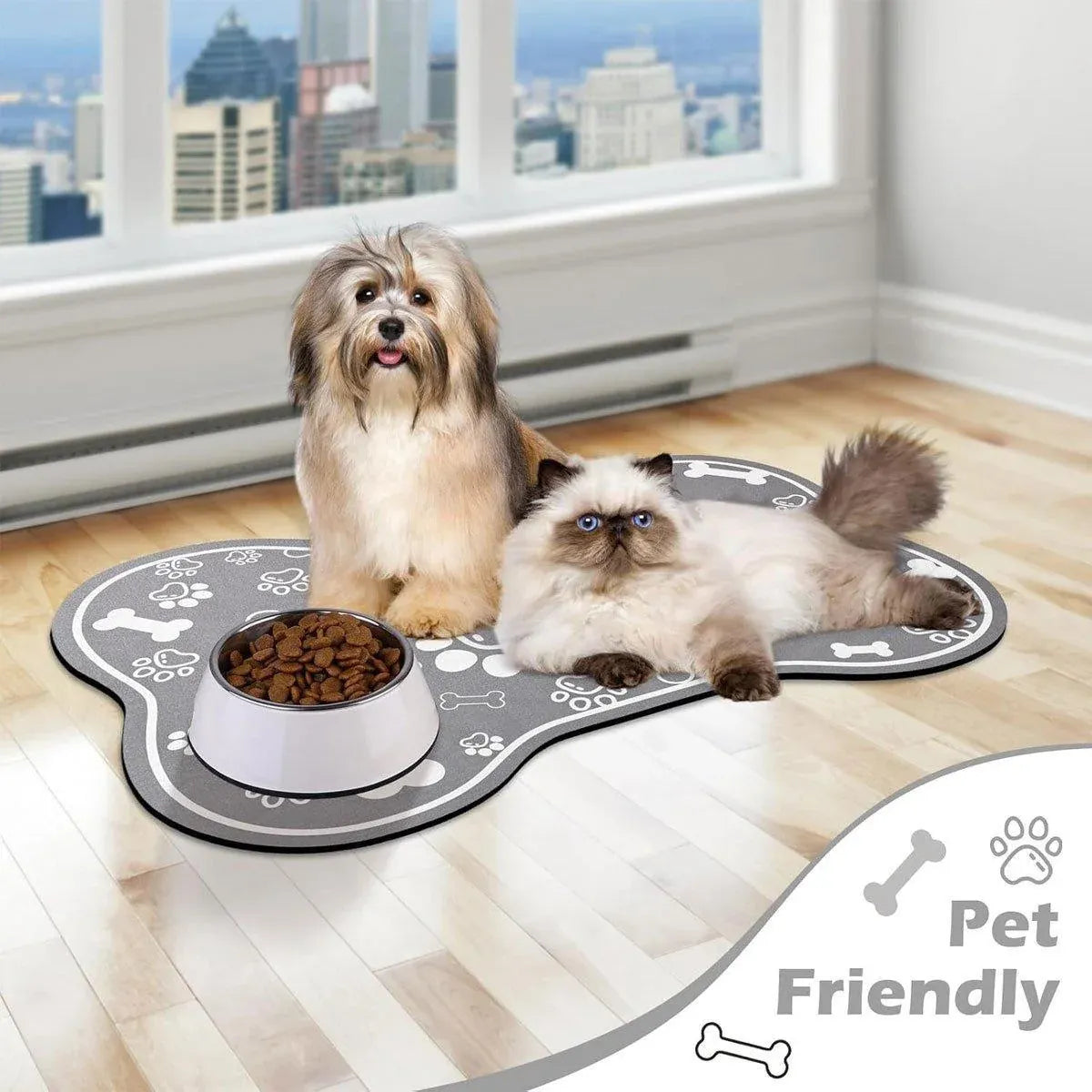 Premium Diatom Mud Pet Feeding Mat Non-Slip - Grey 50 x 80cm
