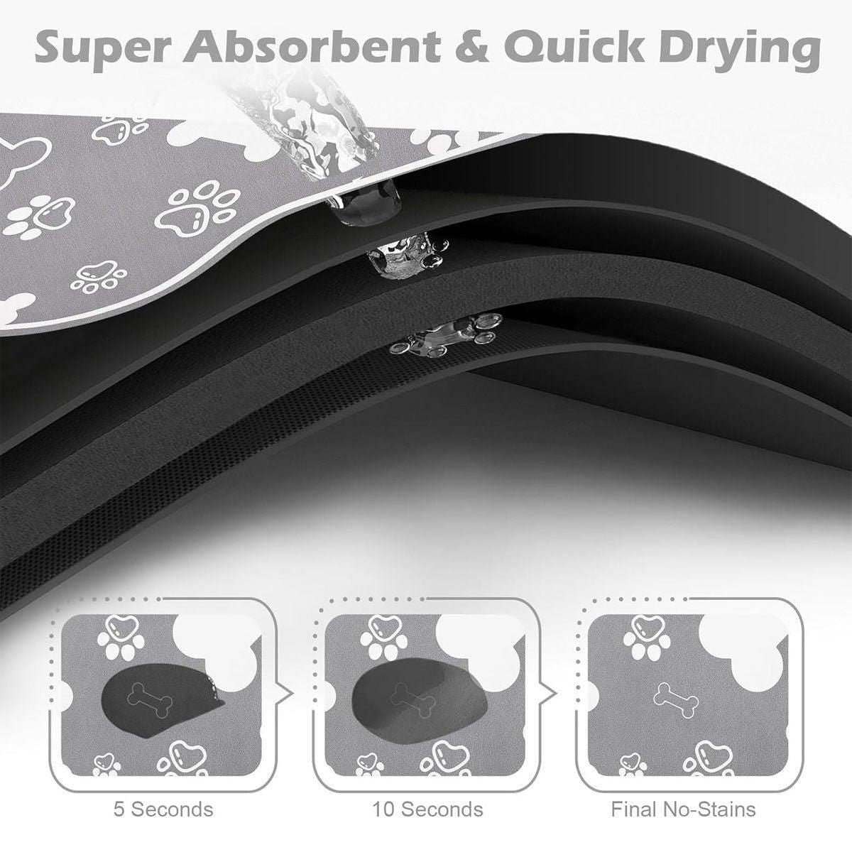 Premium Diatom Mud Pet Feeding Mat Non-Slip - Grey 50 x 80cm