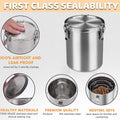 Premium Stainless Steel Pet Food Storage Bucket – 1600ml