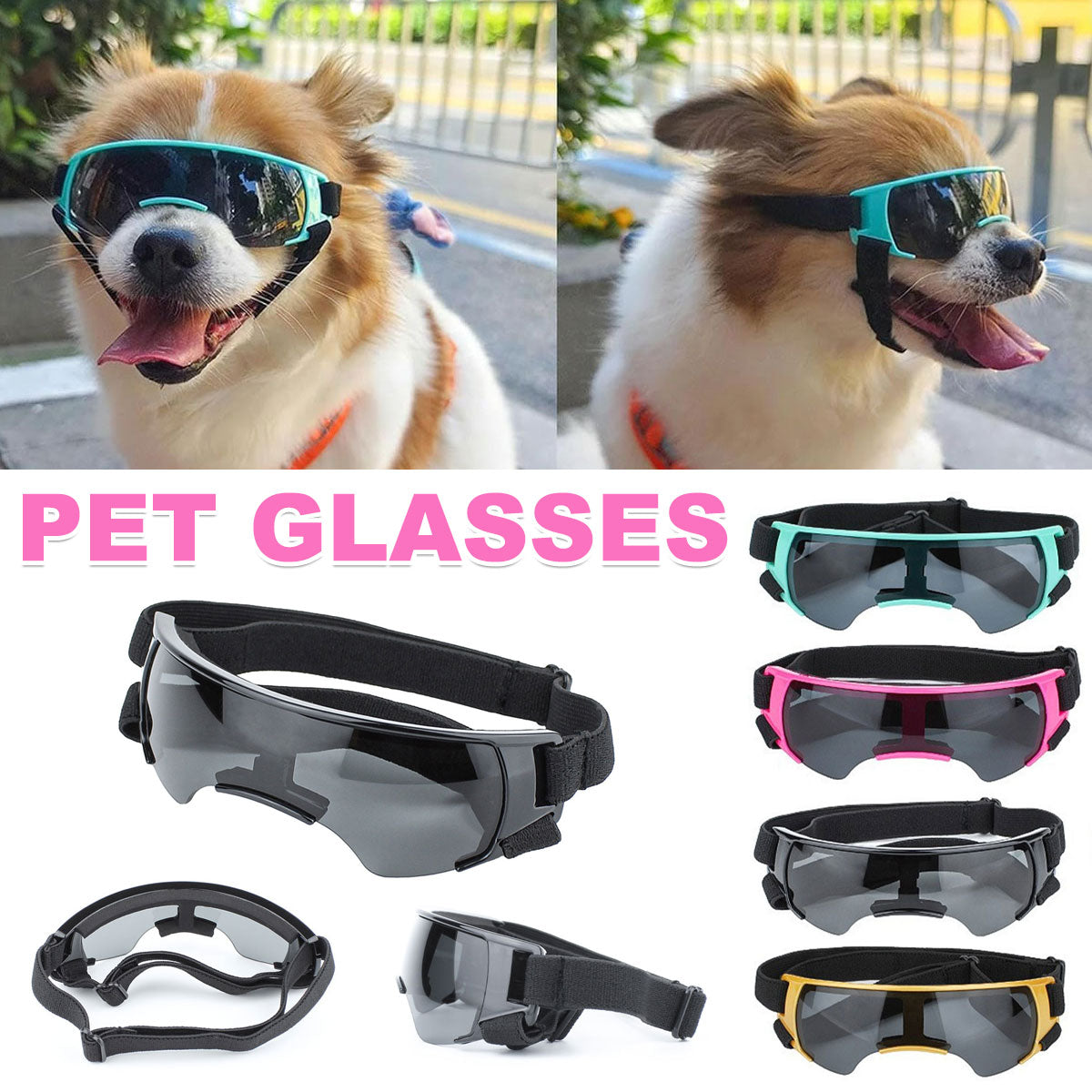 Premium Dog Sunglasses UV Eye Shield - Black