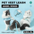 Premium Angel Wings Pet Harness & Leash Set - Blue M