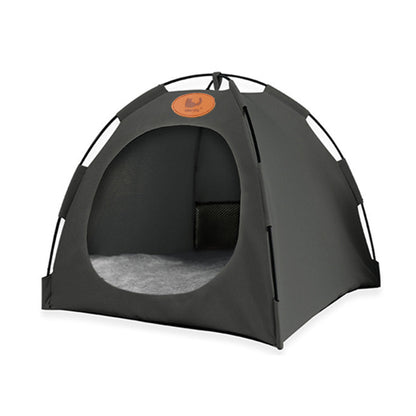 Folding Camping Pet Tent Bed for Cats & Small Pets - Coffee, Size L