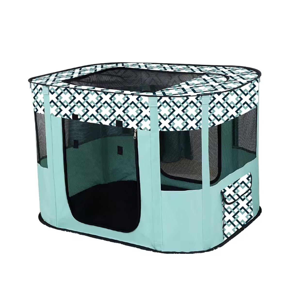 Foldable Pet Fence Tent - Portable, Waterproof, Ventilated - Cyan-M