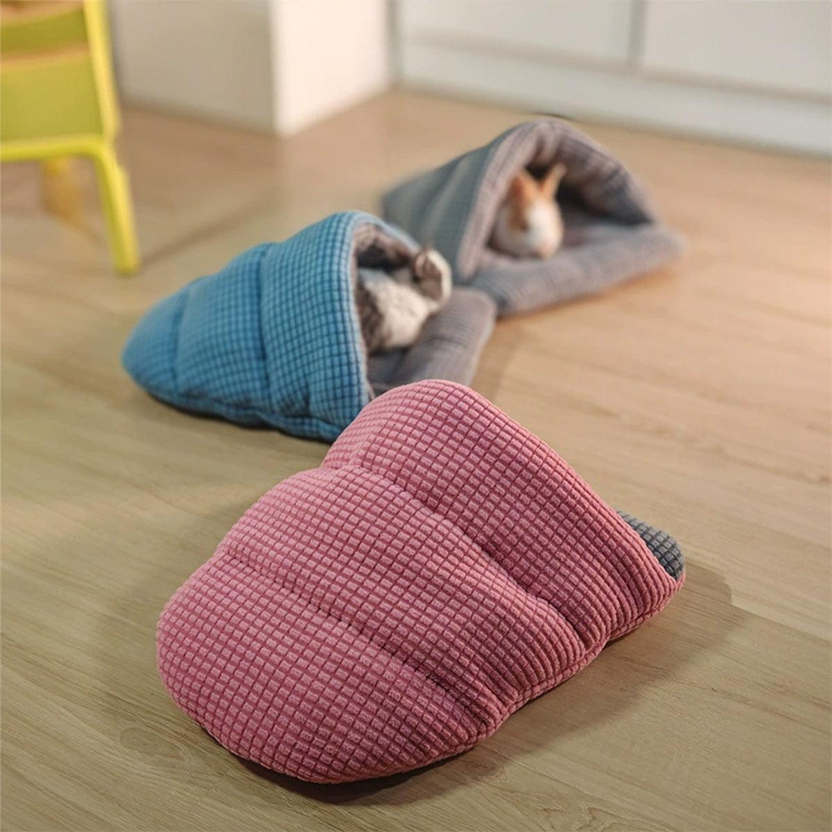 Pet Kennel Sleeping Bag Semi Enclosed Bed for Small Animals 32cm x 30cm x 16cm - Grey - SuperSaverAU - view 5