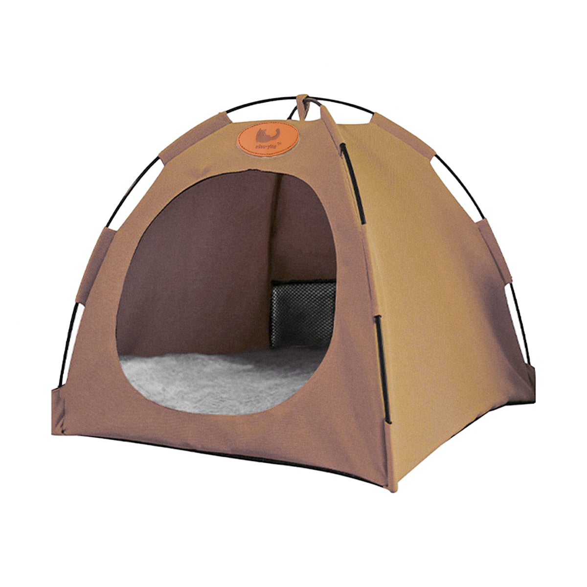 Folding Camping Pet Tent Bed for Cats & Small Pets - Grey, Size L