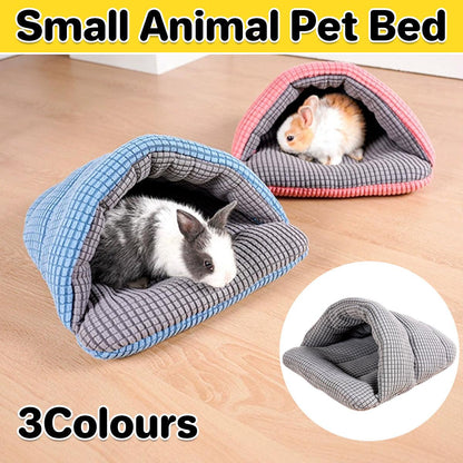 Pet Kennel Sleeping Bag Semi Enclosed Bed for Small Animals Cats and Puppies - Pink