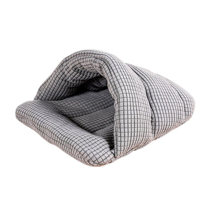 Pet Kennel Sleeping Bag Semi Enclosed Bed for Small Animals Cats and Puppies - Pink