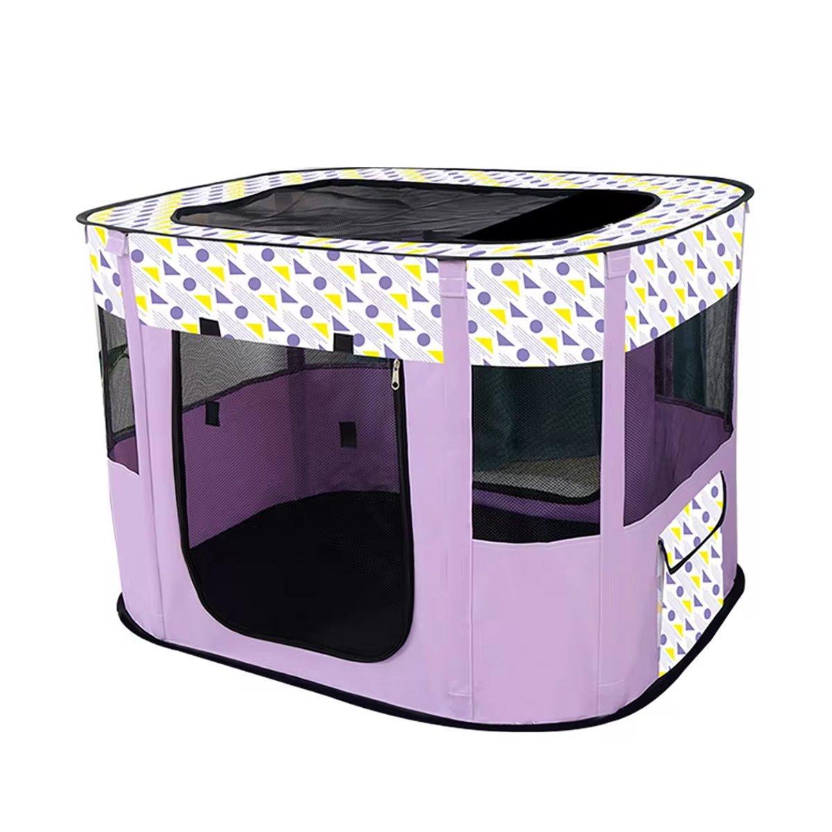 Foldable Pet Fence Tent - Portable Waterproof Kennel for Cats & Dogs - Purple-L - SuperSaverAU - view 11