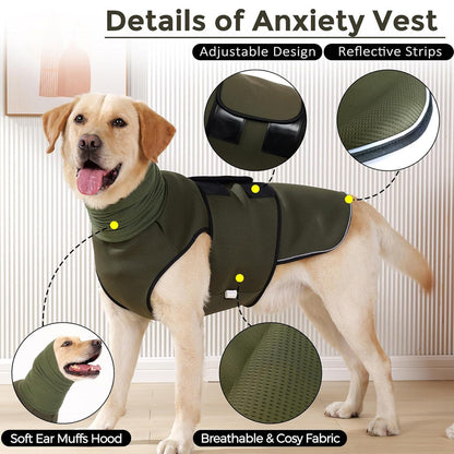 Calming Dog Vest for Stress Relief Travel Thunder Wrap Jacket for Medium Large Dogs - XL