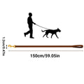 Handmade Cowhide Leather Dog Leash 150cm with 360° Brass Clasp - Brown - SuperSaverAU - view 3