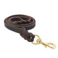 Handmade Cowhide Leather Dog Leash 150cm with 360° Brass Clasp - Brown - SuperSaverAU - view 6