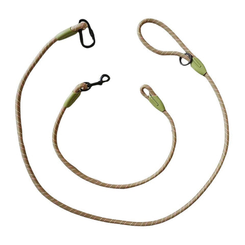 Premium Hands-Free Crossbody Dog Leash - Khaki 230cm