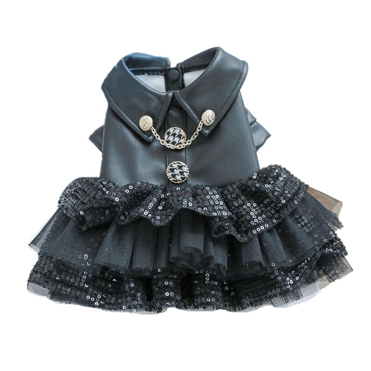 Pet Leather Skirt Outfit for Small Dogs & Cats - S, Sequins, Autumn/Winter - SuperSaverAU - view 9