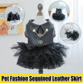 Pet Leather Skirt Outfit - Sequin Design for Small Dogs & Cats - XL - SuperSaverAU - view 1