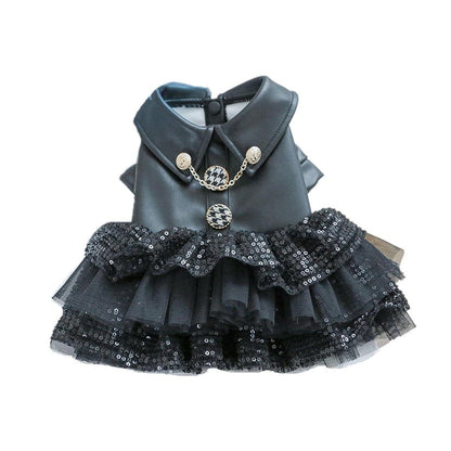 Pet Leather Skirt Outfit for Small Dogs and Cats - XS, Sequins, Autumn Winter