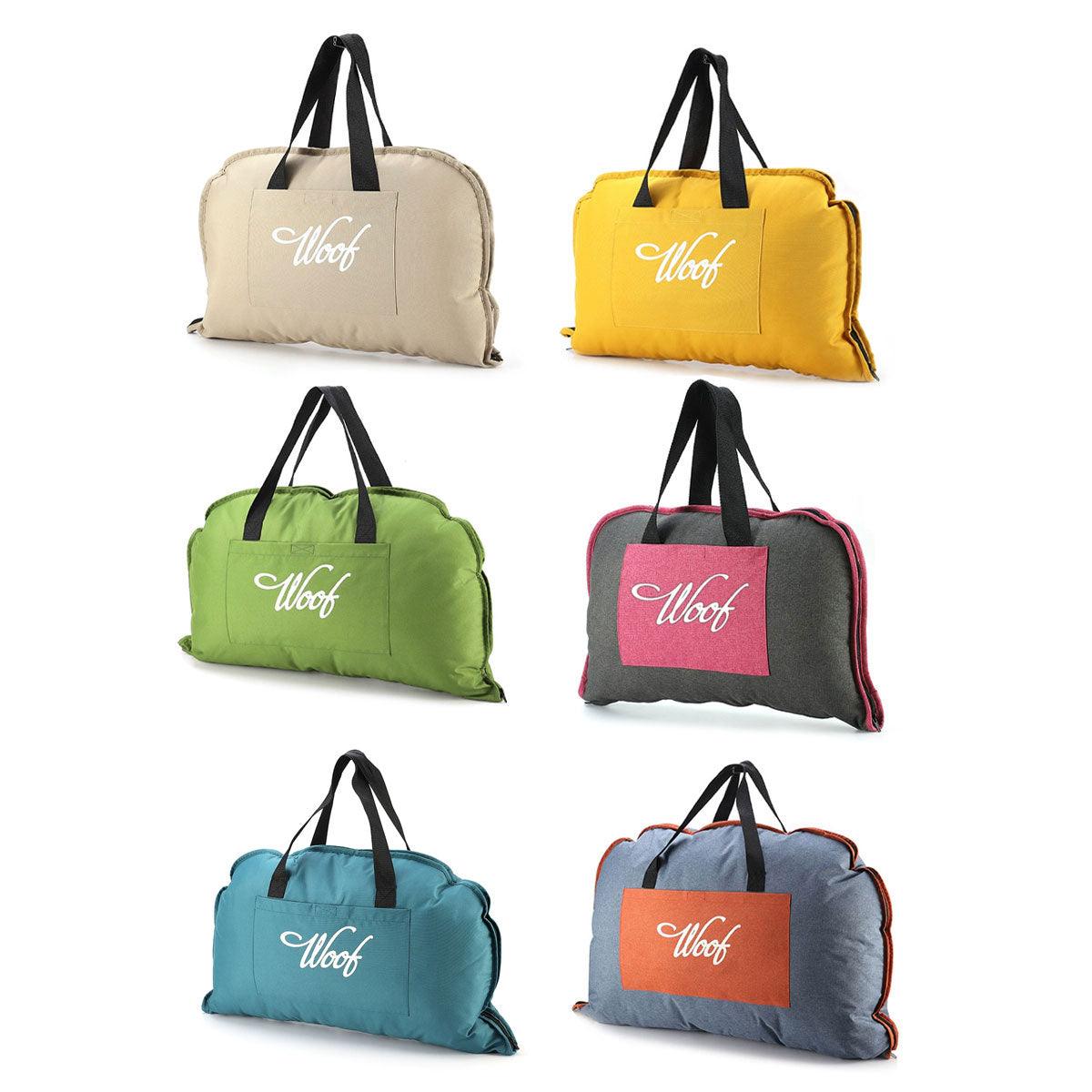 Portable Waterproof Dog Mat - Foldable Travel Bed with Zipper - Blue