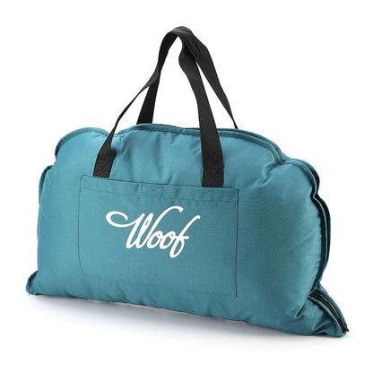 Portable Waterproof Dog Mat - Foldable Travel Bed with Zipper - Blue