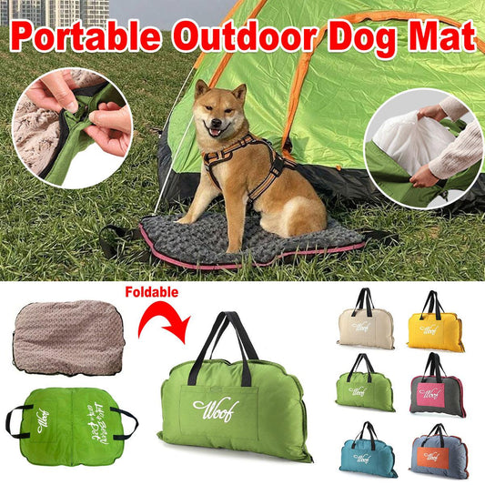 Portable Waterproof Dog Mat - Foldable Zippered Travel Bed - Green Size