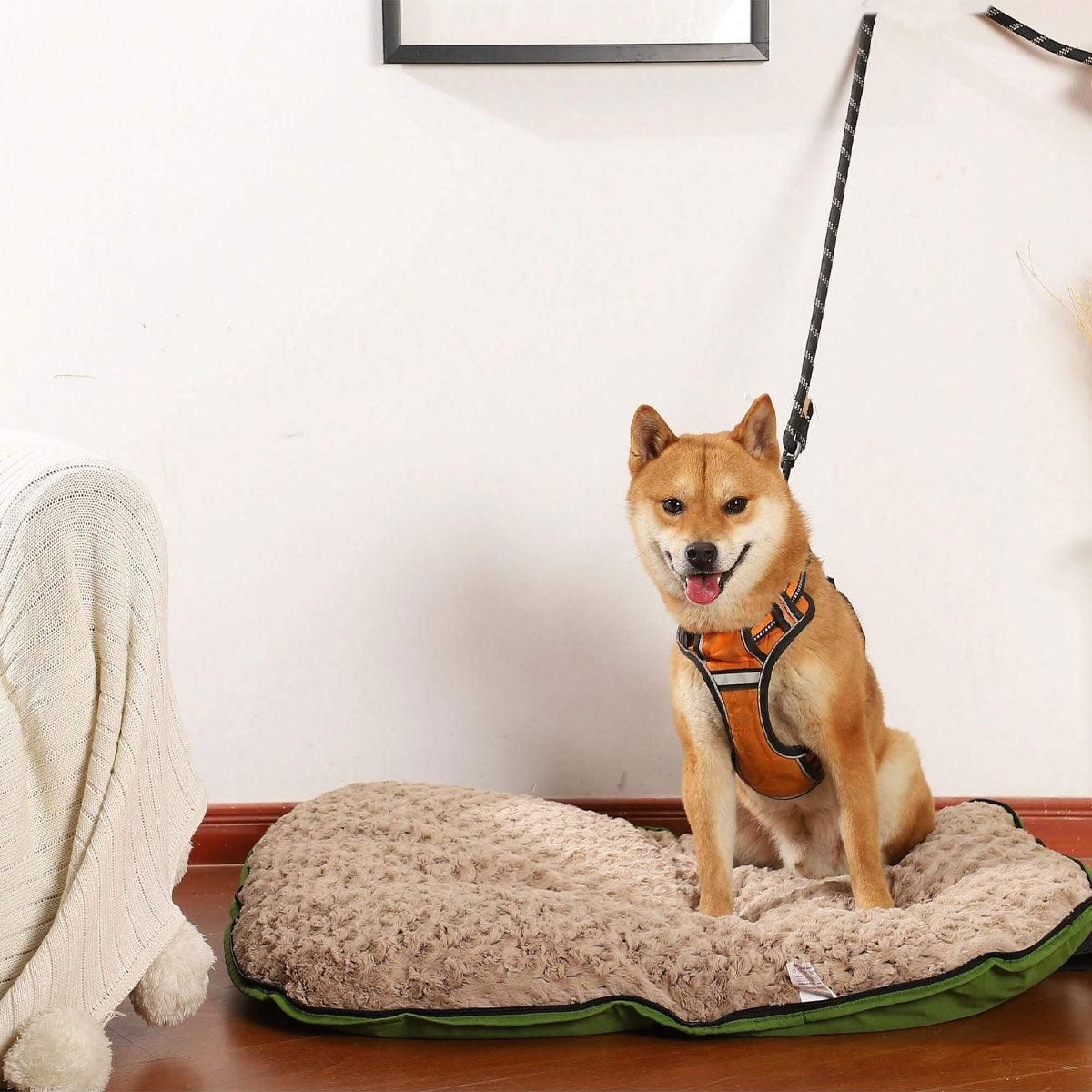 Portable Waterproof Dog Mat - Foldable, Zippered, Indoor/Outdoor Use - Yellow